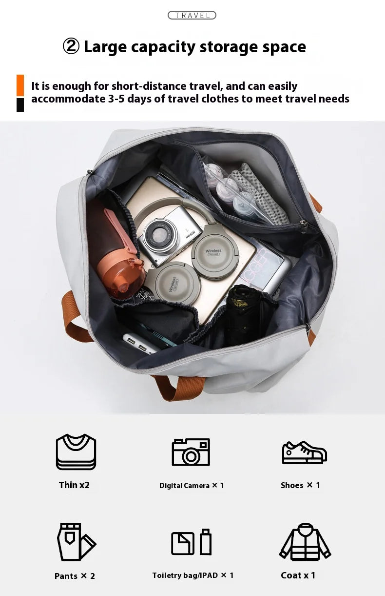 Large-capacity travel and gym bag