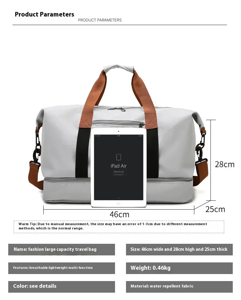 Large-capacity travel and gym bag