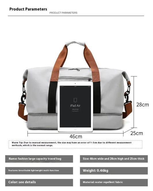 Large-capacity travel and gym bag