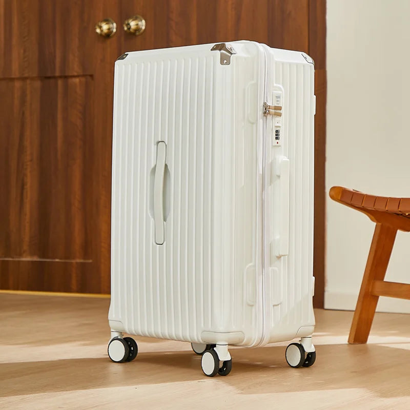 Large Capacity 20-26 Inch Rolling Luggage with Cup Holder Travel Bag Convenien Mobile Phone Stand Simple Travel Rolling Suitcase