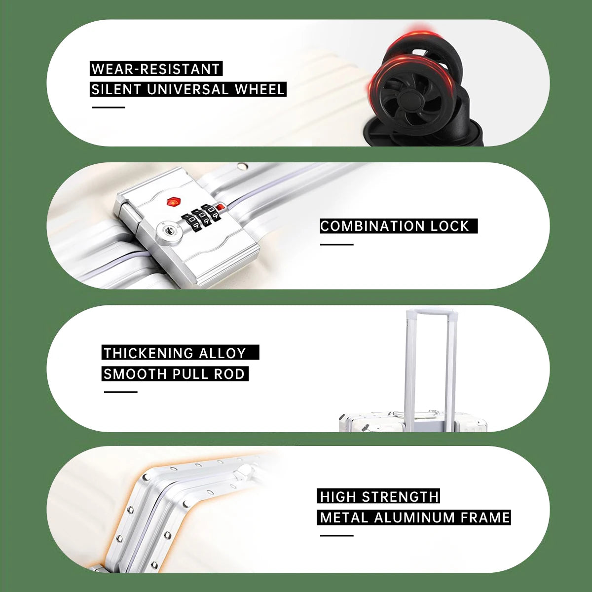 Premium Aluminum Rolling Suitcase