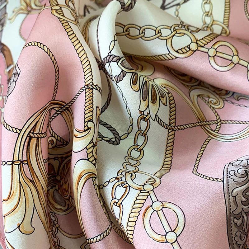 Printed Square Silk-Feel Scarf