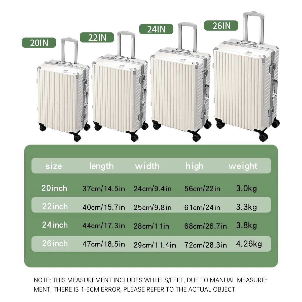 Premium Aluminum Rolling Suitcase