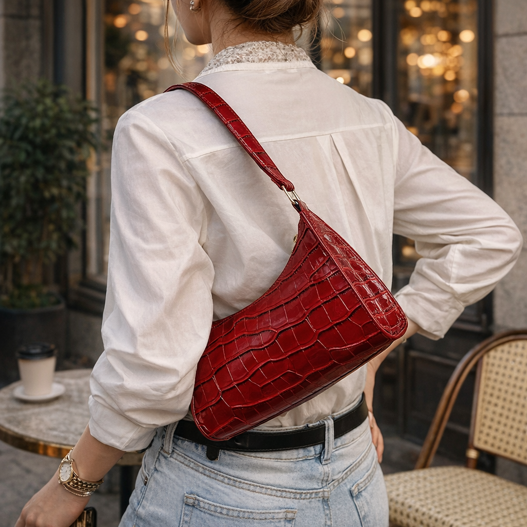 Alligator Pattern Shoulder Bag