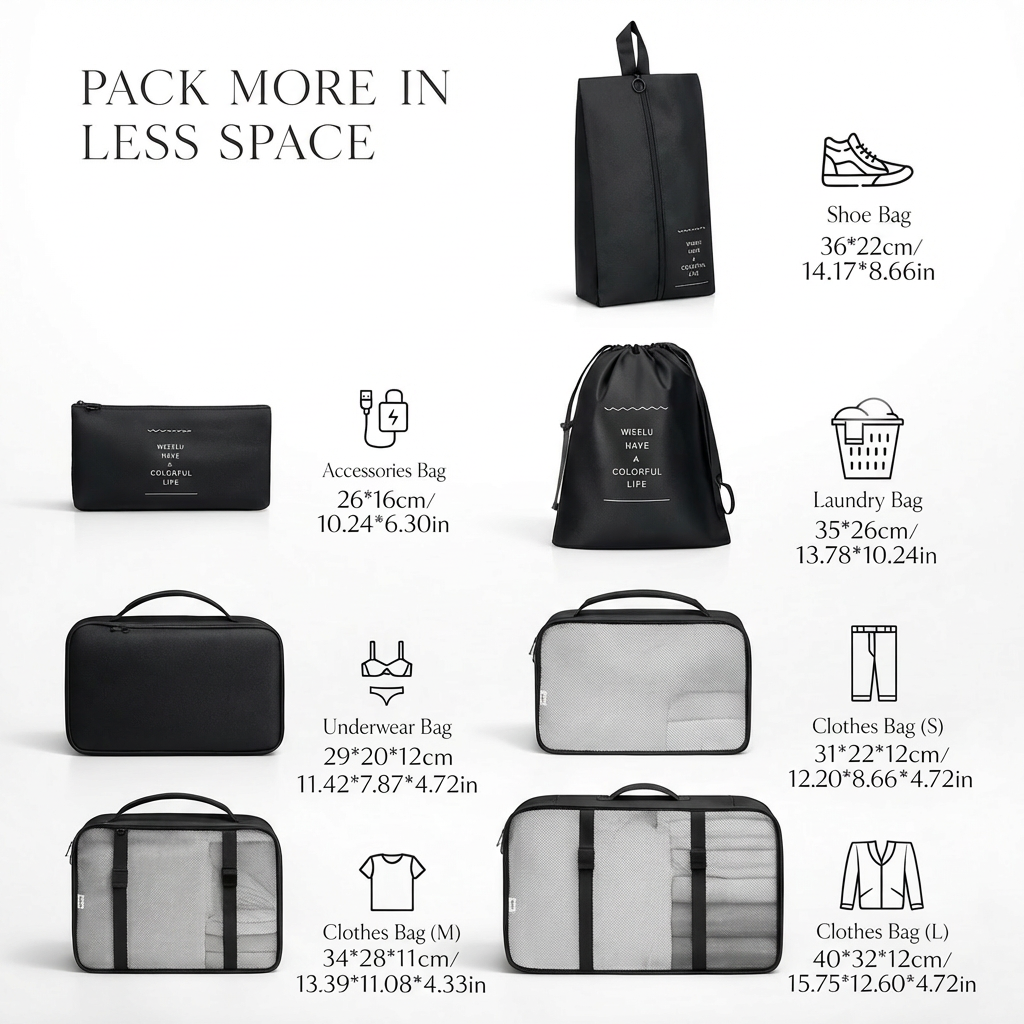 SmartPack 7-Piece Travel Organizer