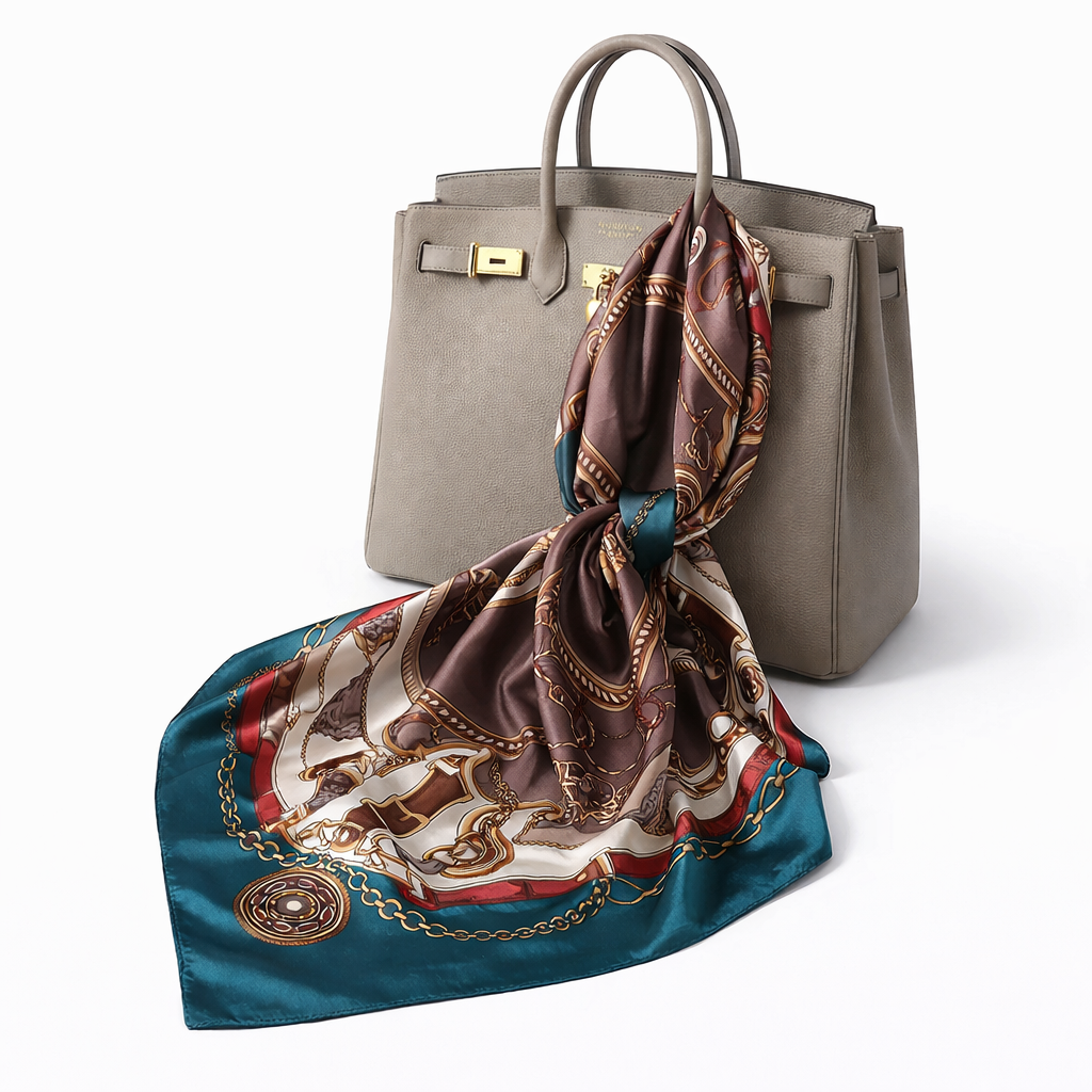 Printed Square Silk-Feel Scarf