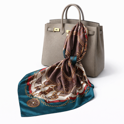 Printed Square Silk-Feel Scarf