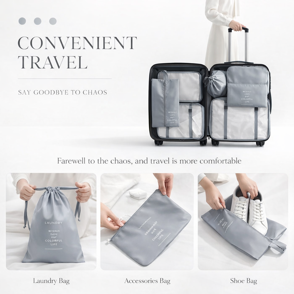 SmartPack 7-Piece Travel Organizer